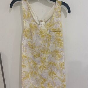 THE LIMITED Yellow Lavender Shimmery Tank Top Women’s Size M Knotted Racer Back
